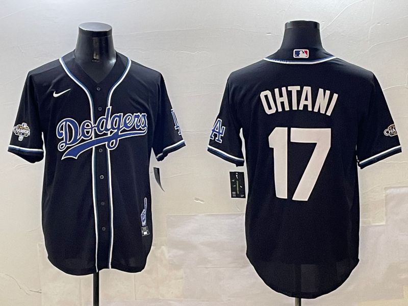 Men Los Angeles Dodgers 17 Ohtani Black Fashion Game 2025 Nike MLB Jersey style 306